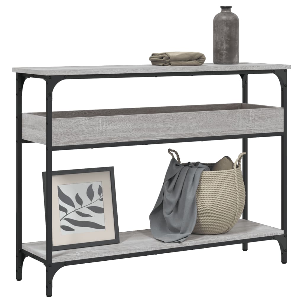 Vetonek Mesa consola estante madera ingeniería Sonoma gris 100x29x75 cm