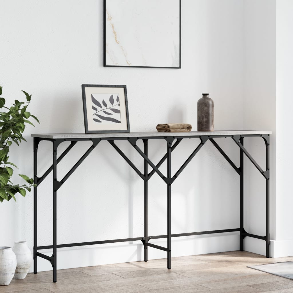 Sonoma Grey Engineering Wood Console 140x29x75 cm