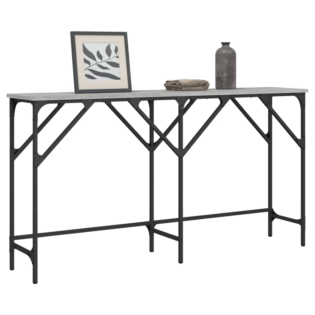 Vetonek Mesa consola madera de ingeniería gris Sonoma 140x29x75 cm