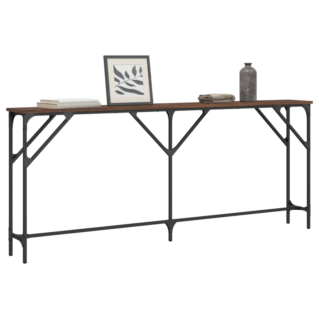 Mesa consola madera de ingeniería marrón roble 180x23x75 cm - Vetonek