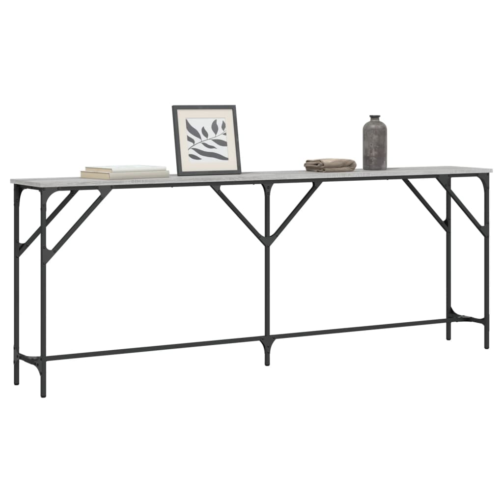 Sonoma Gray Engineering Wood Console 200x29x75 cm