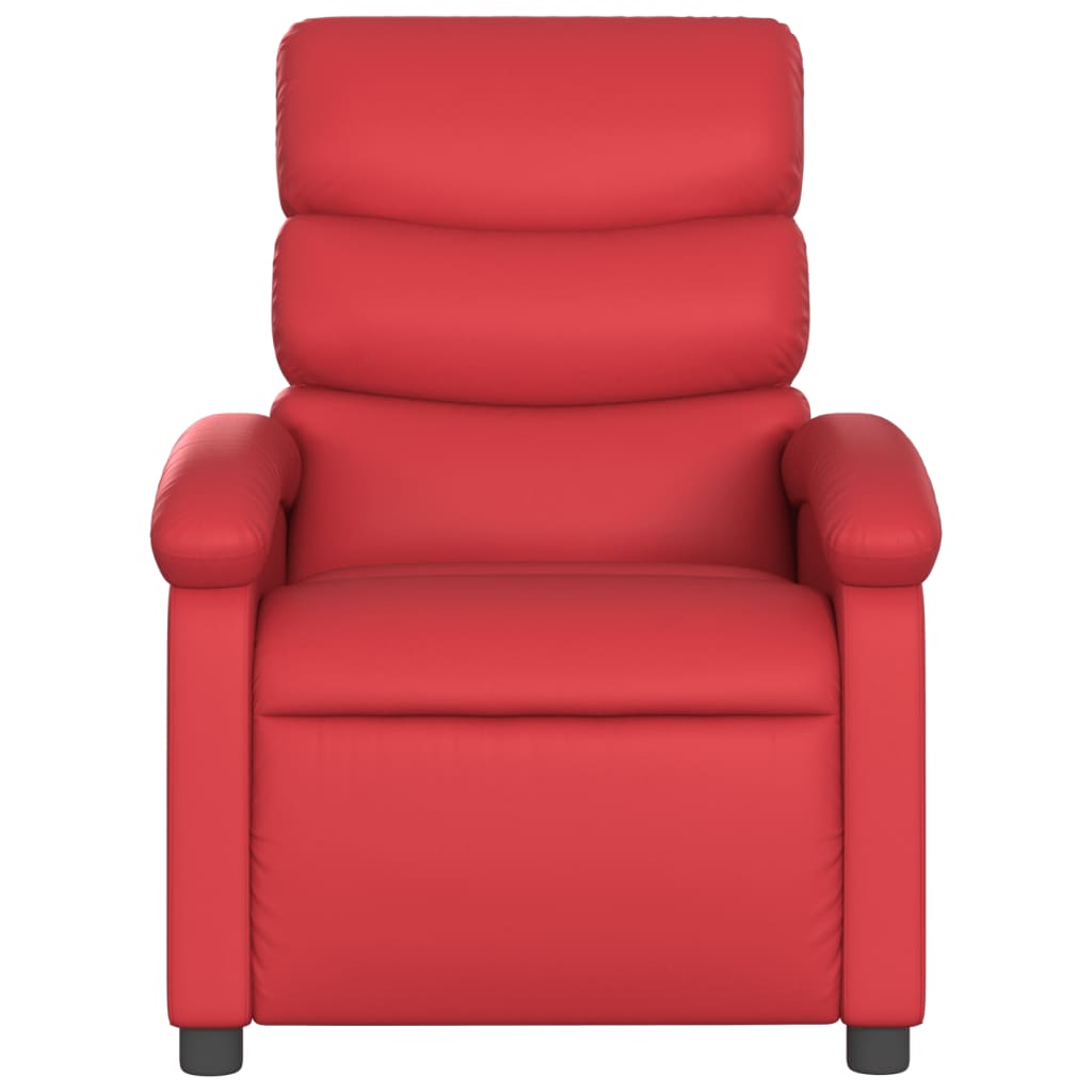 Red Synthetic Leather Reclinable Chair