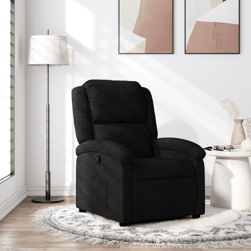 Vetonek Sillón reclinable de tela negro