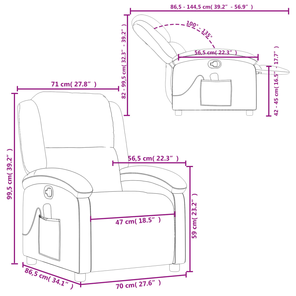 Reclinable Brave Gray Massage Chair