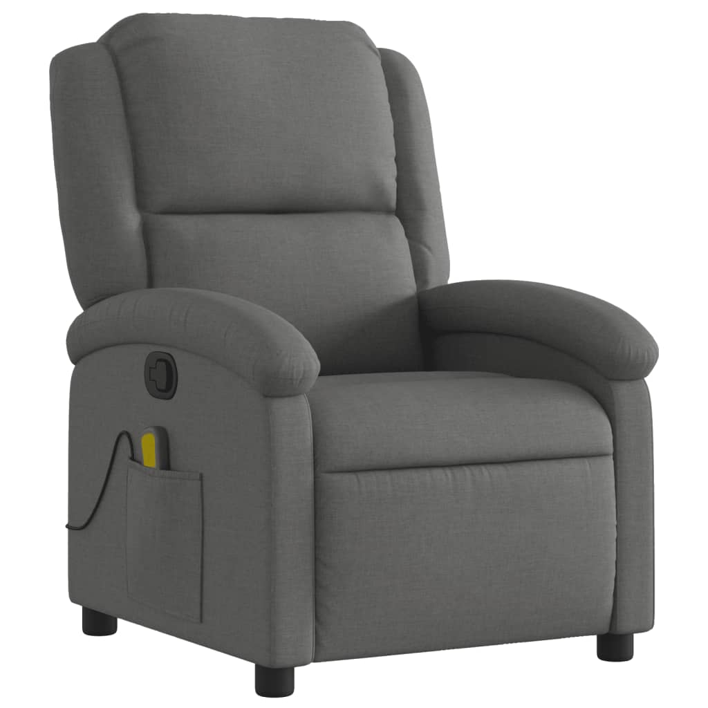 Fauteuil de massage inclinable gris foncé