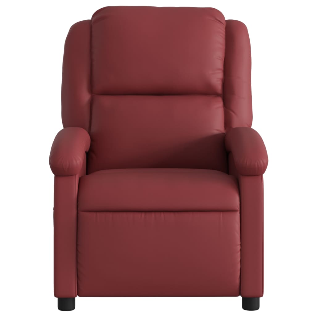 Reclinable Synthetic Leather Red Synthetic Leather