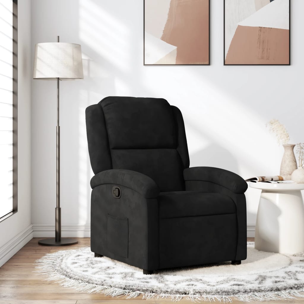 Vetonek Sillón reclinable de terciopelo negro