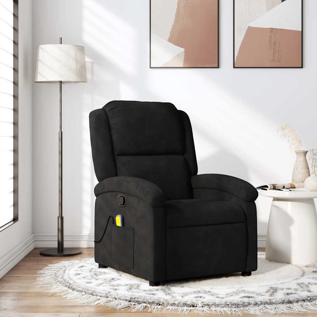 Vetonek Sillón de masaje reclinable de terciopelo negro