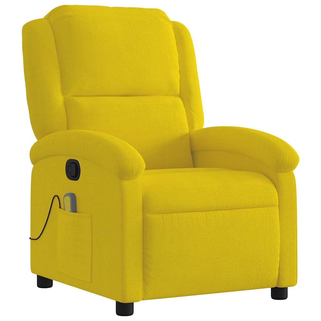 Sillón de masaje reclinable de terciopelo amarillo