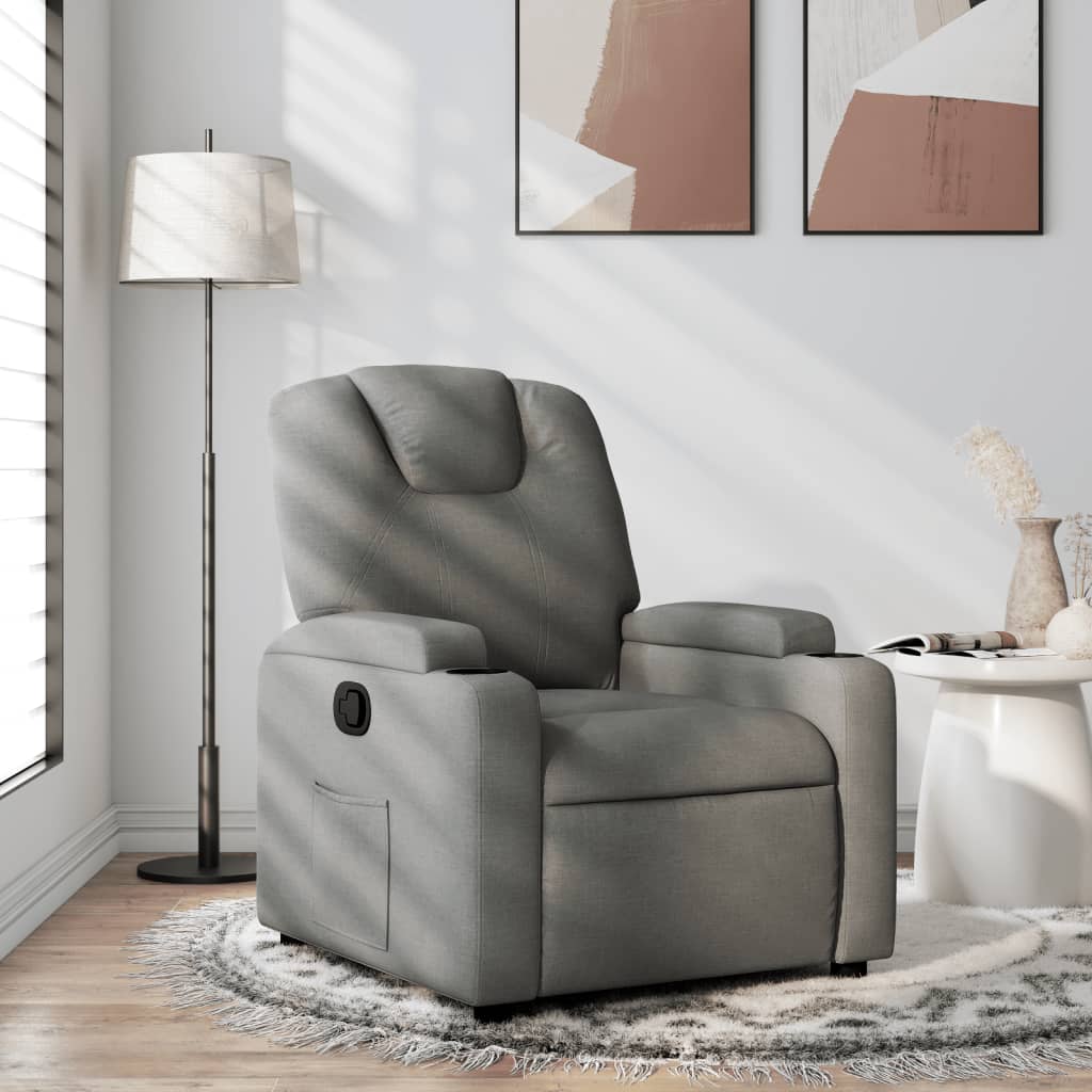 Vetonek Sillón reclinable de tela gris oscuro