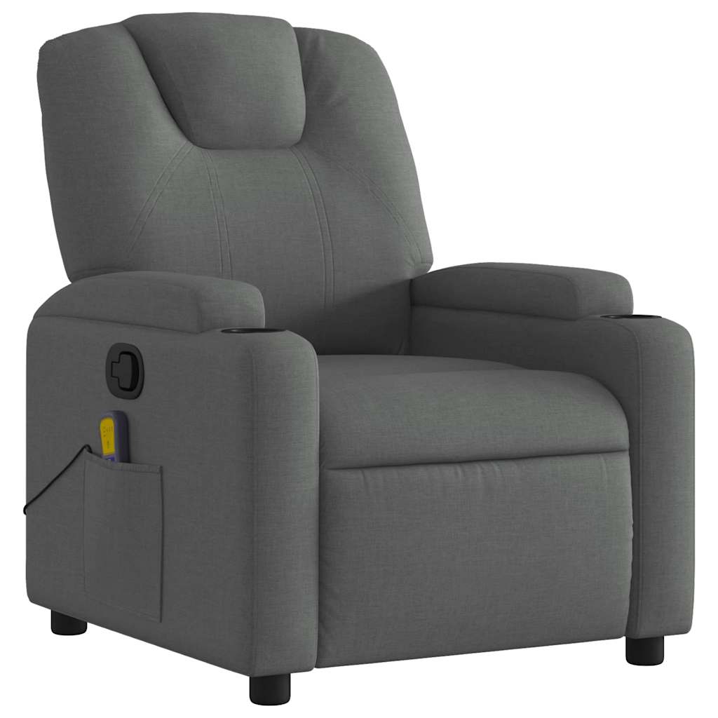 Fauteuil de massage inclinable gris foncé