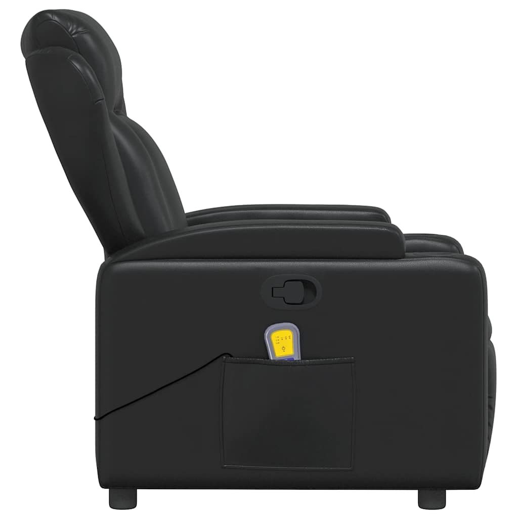 Sillón de masaje reclinable cuero sintético negro V0807 Vetonek