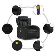 Sillón de masaje reclinable cuero sintético negro V0807 Vetonek