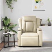 Sillón reclinable de masaje cuero sintético crema V0814 Vetonek
