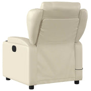 Sillón reclinable de masaje cuero sintético crema V0814 Vetonek