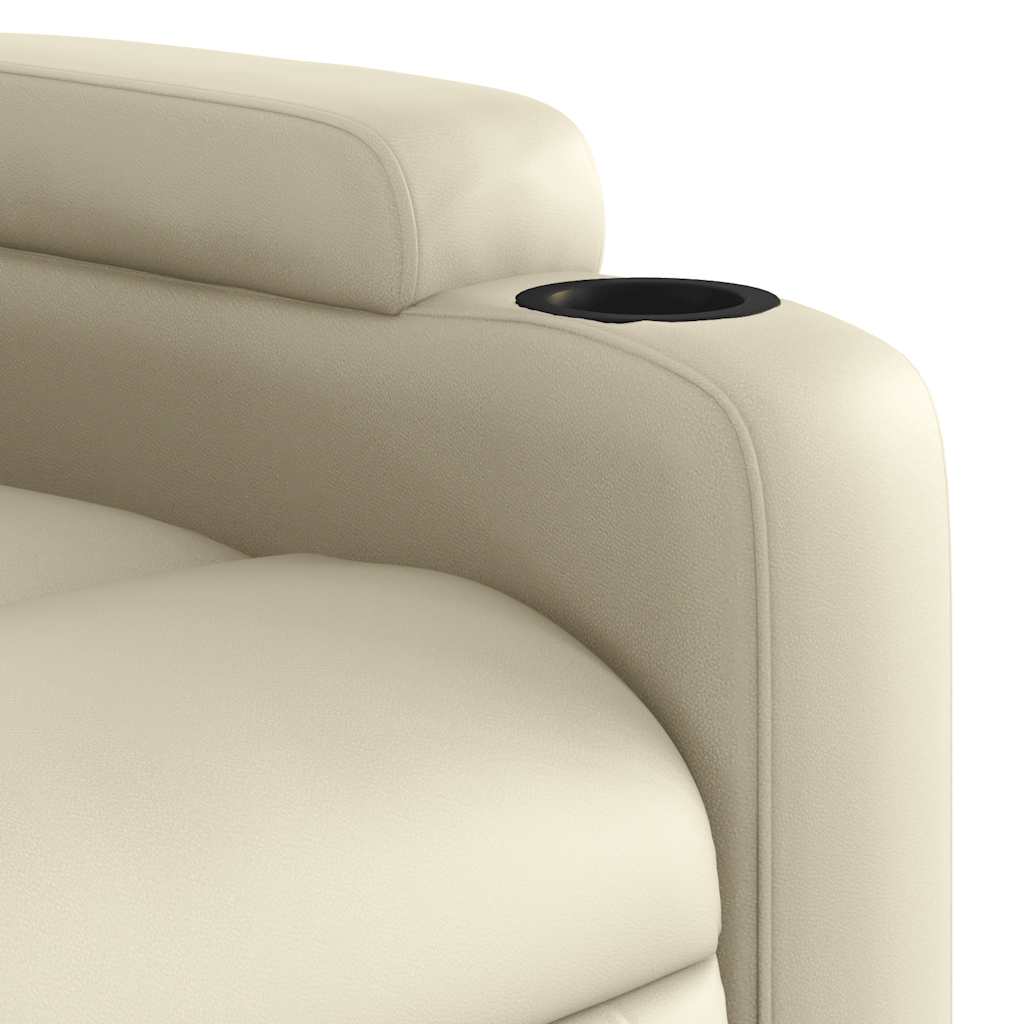 Sillón reclinable de masaje cuero sintético crema V0814 Vetonek