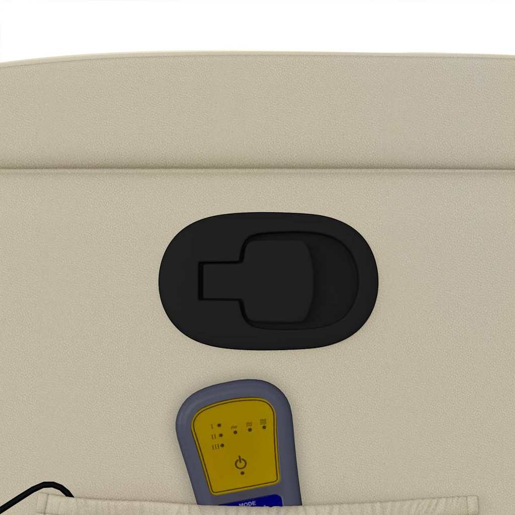Sillón reclinable de masaje cuero sintético crema V0814 Vetonek