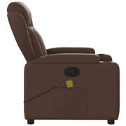 Sillón de masaje reclinable cuero sintético marrón V0821 Vetonek