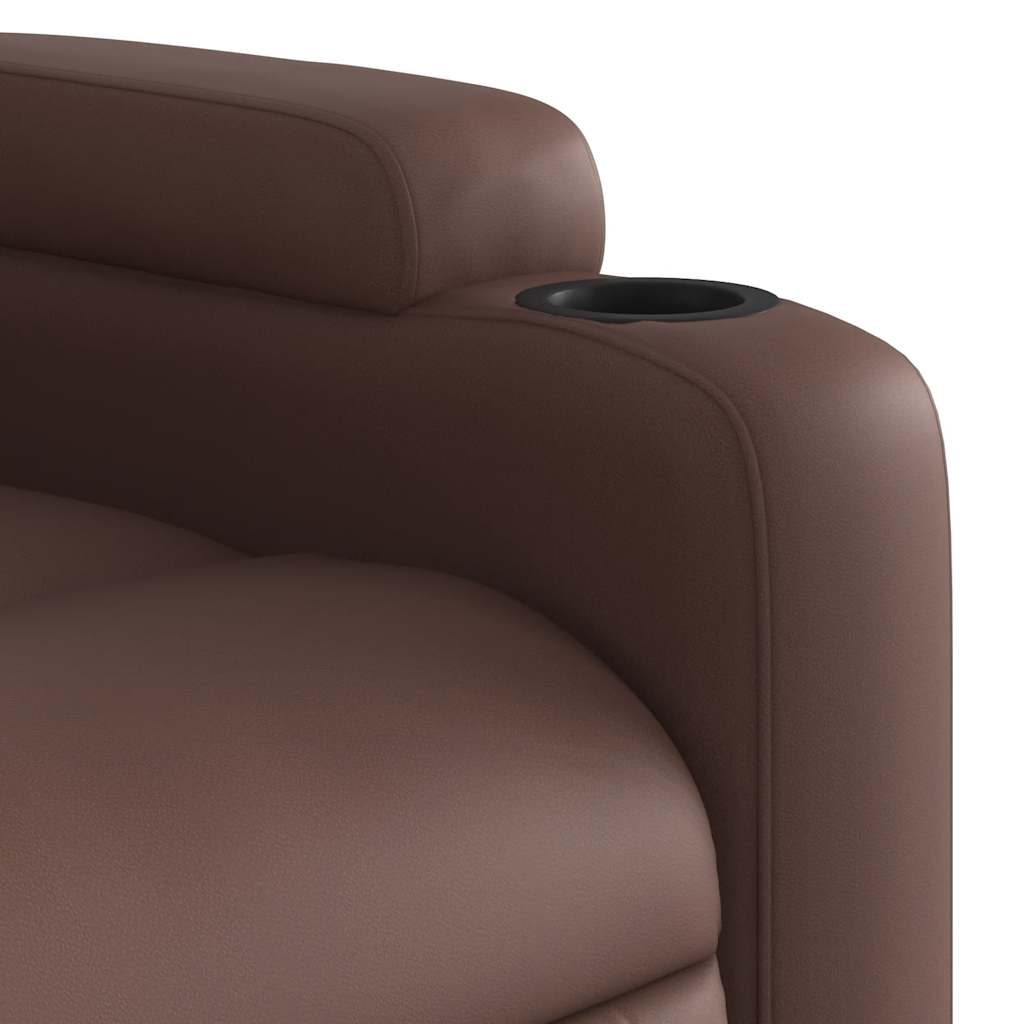 Sillón de masaje reclinable cuero sintético marrón V0821 Vetonek