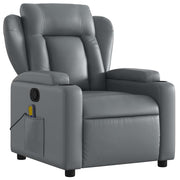 Sillón de masaje reclinable cuero sintético gris V0838 Vetonek