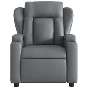 Sillón de masaje reclinable cuero sintético gris V0838 Vetonek