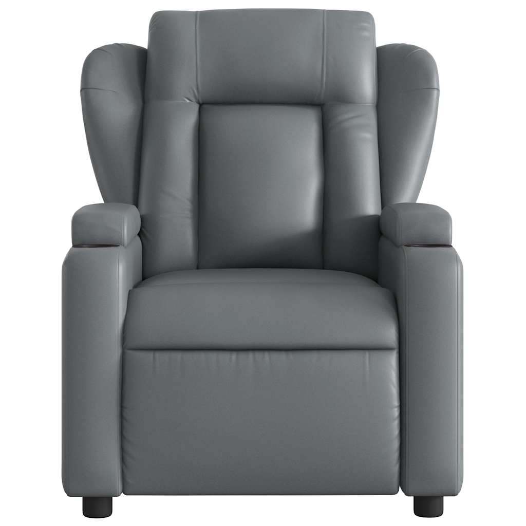 Sillón de masaje reclinable cuero sintético gris V0838 Vetonek