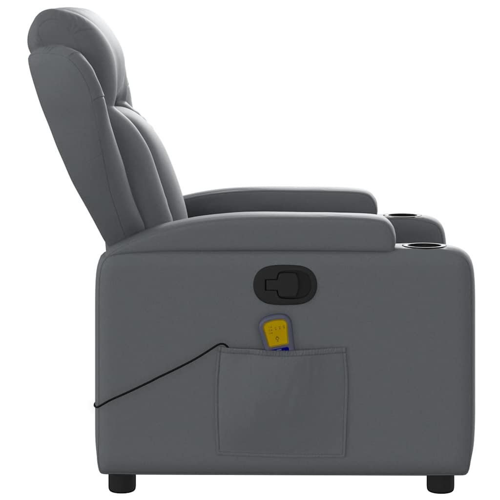 Sillón de masaje reclinable cuero sintético gris V0838 Vetonek