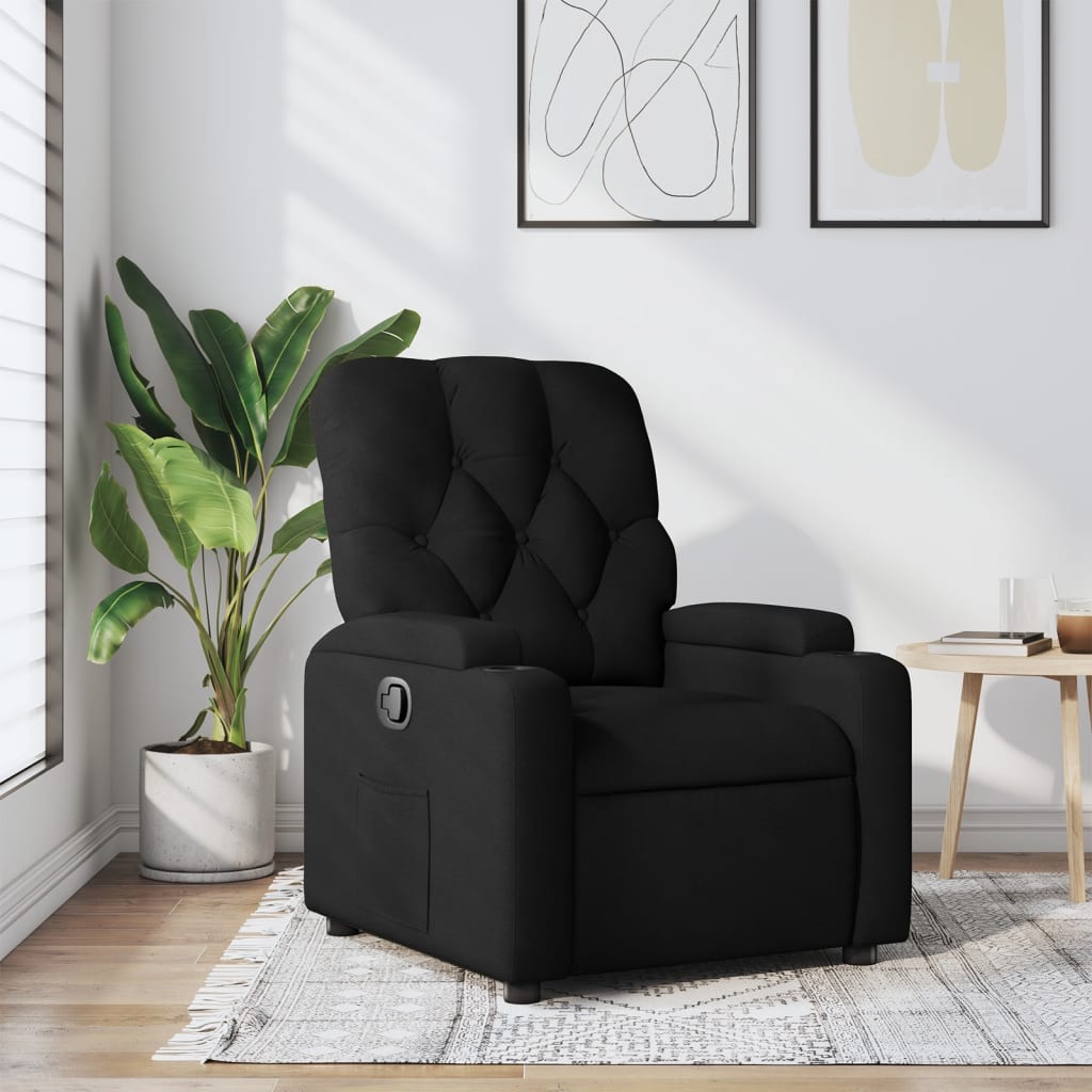 Vetonek Sillón reclinable de tela negro