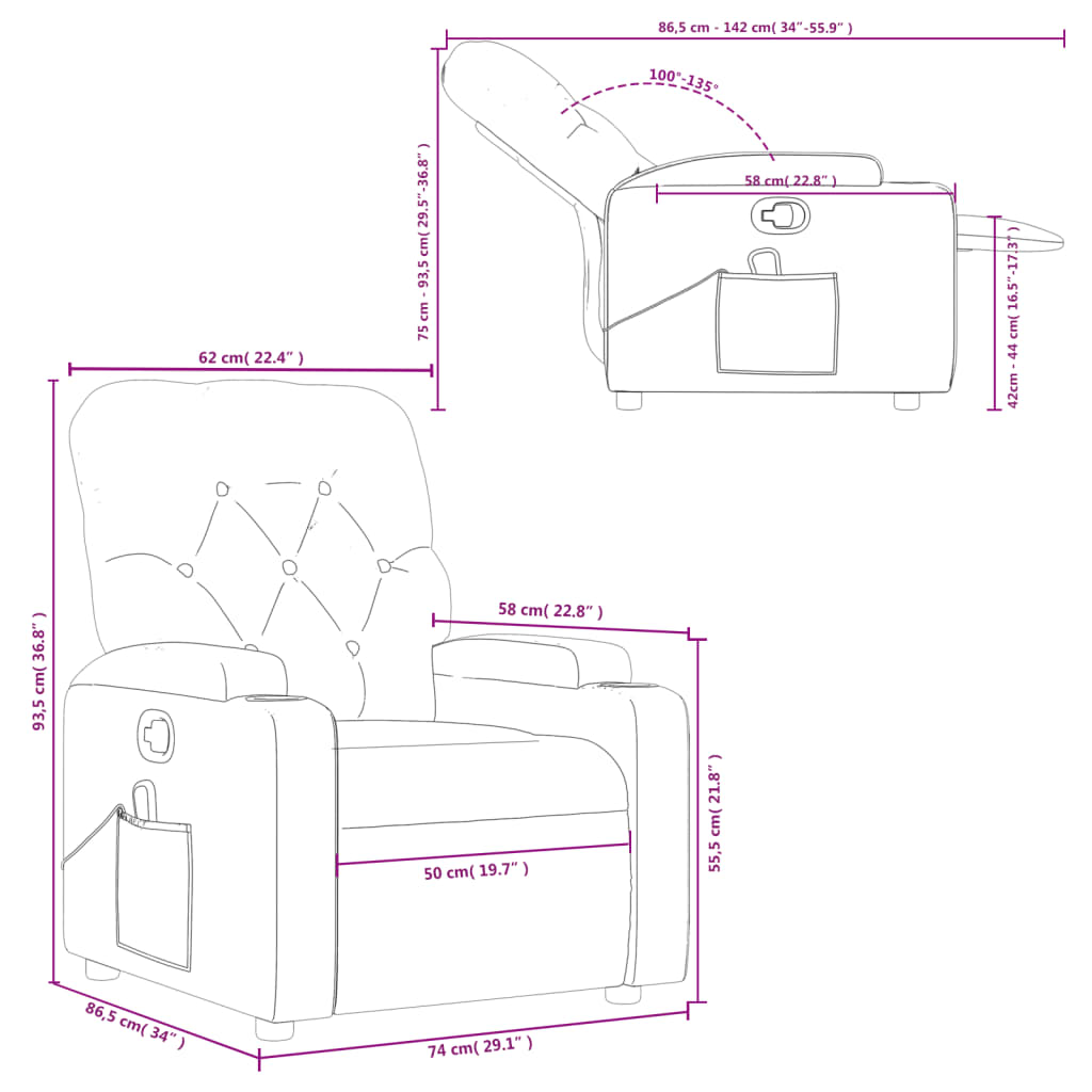 Reclinable Brave Gray Massage Chair