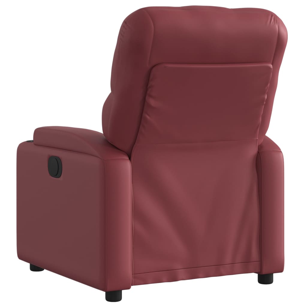 Reclinable Synthetic Leather Red Synthetic Leather