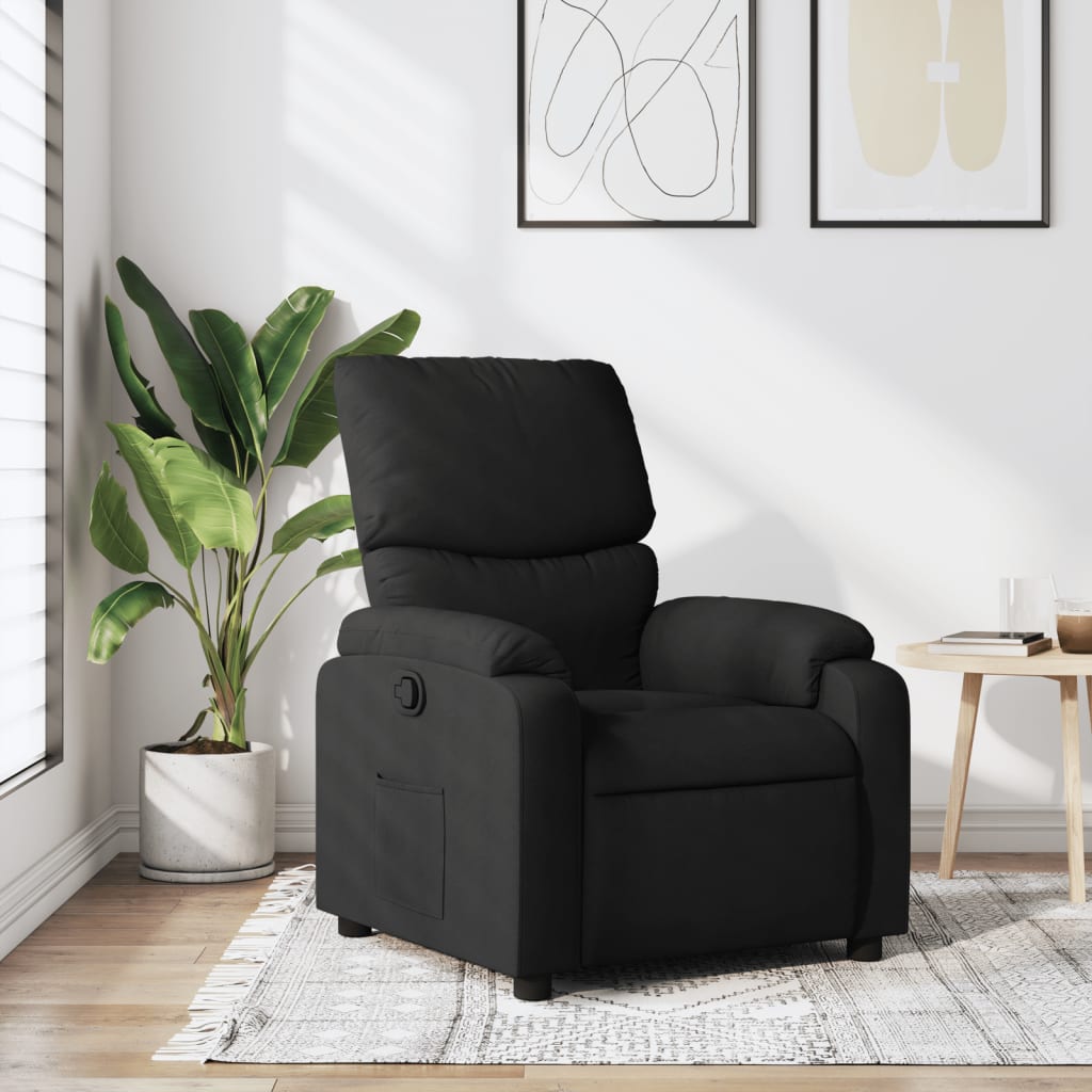 Vetonek Sillón reclinable de tela negro