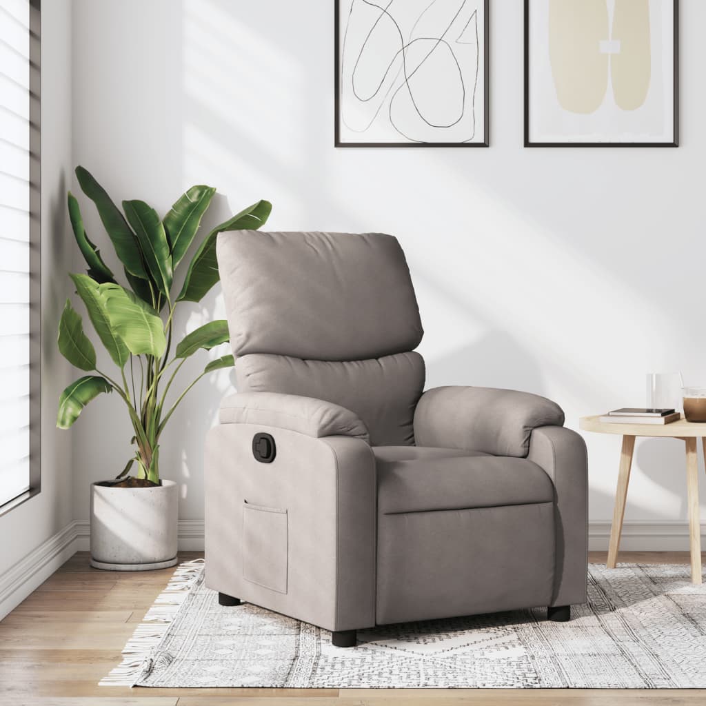 Vetonek Sillón reclinable de tela gris taupe