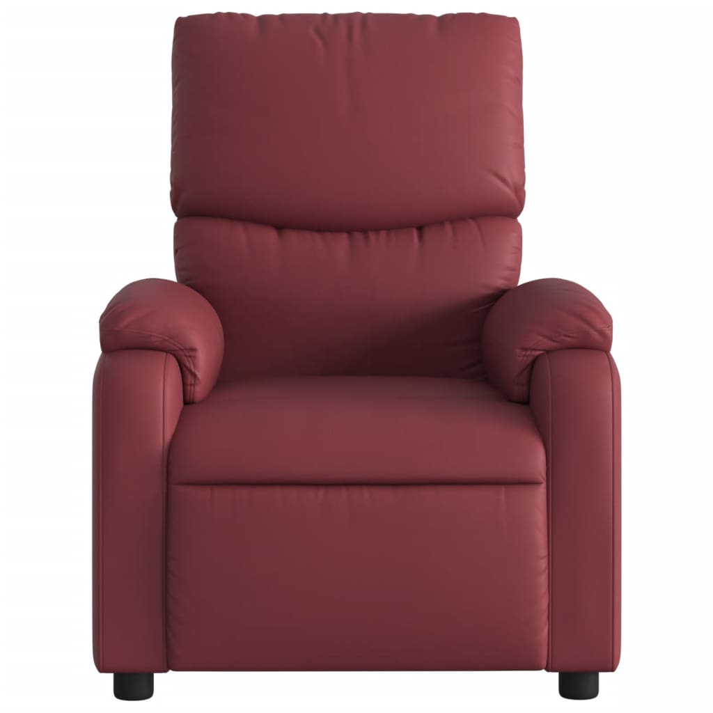 Reclinable Synthetic Leather Red Synthetic Leather