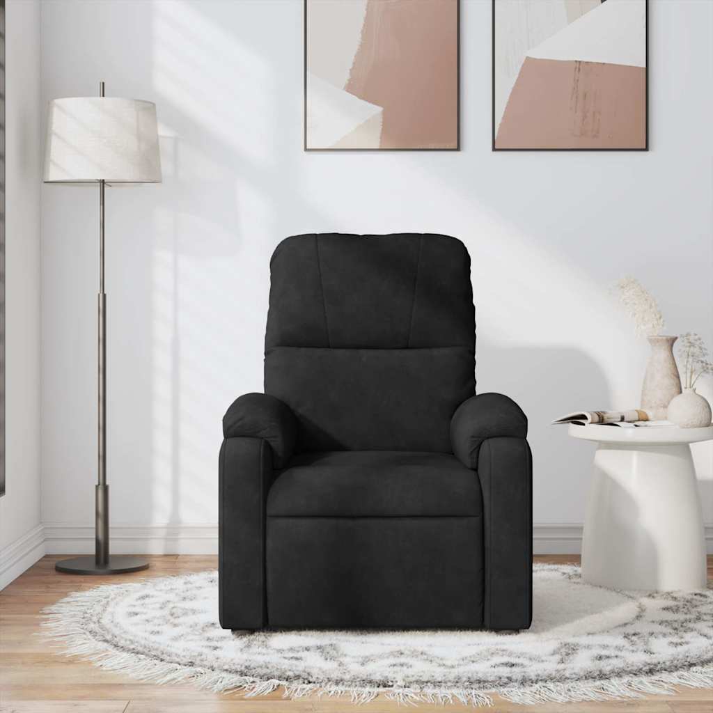 Massage en microfibre noir allongé en matière de fauteuil