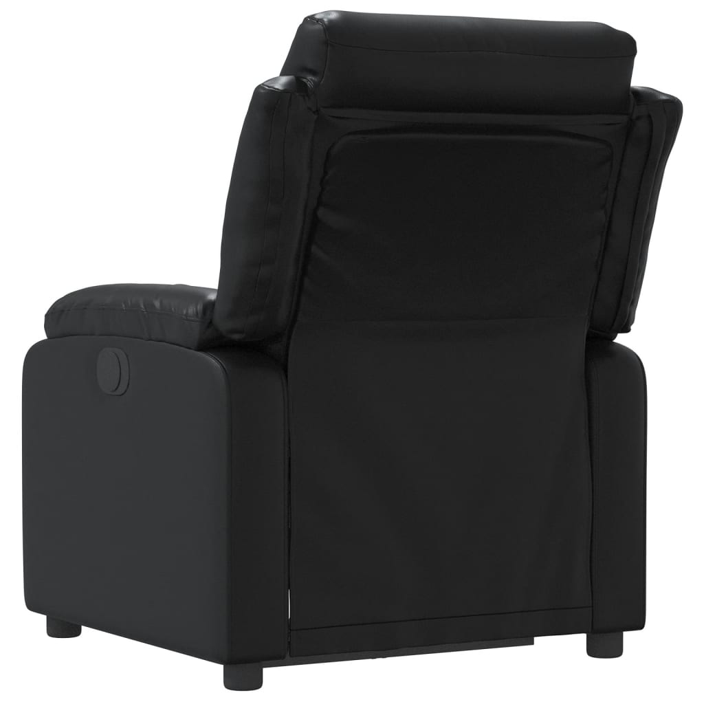 Sillón reclinable de cuero sintético negro