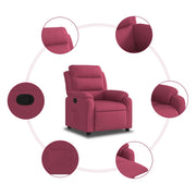 Sillón reclinable de terciopelo rojo tinto V2580 Vetonek