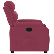 Sillón reclinable de terciopelo rojo tinto V2580 Vetonek