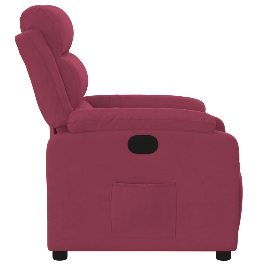 Sillón reclinable de terciopelo rojo tinto V2580 Vetonek