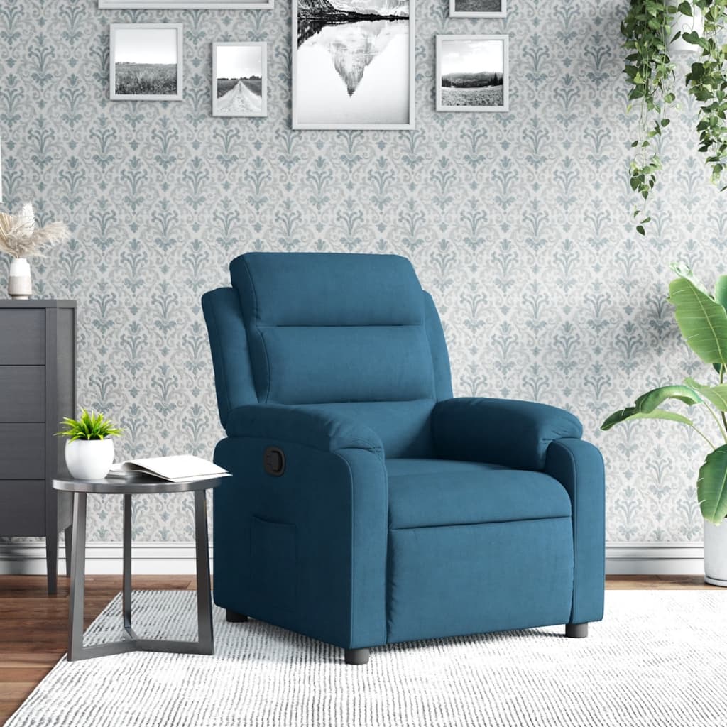 Vetonek Sillón reclinable de terciopelo azul