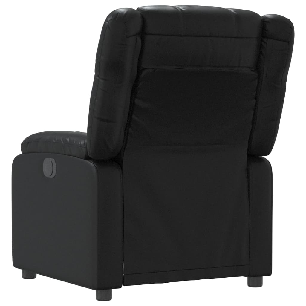 Sillón reclinable de cuero sintético negro