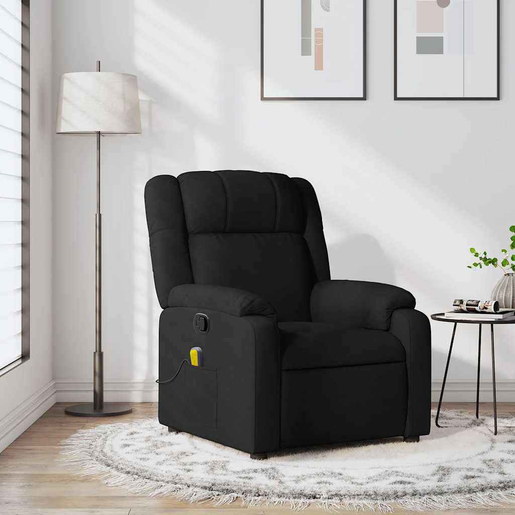 Vetonek Sillón reclinable de masaje de tela negro