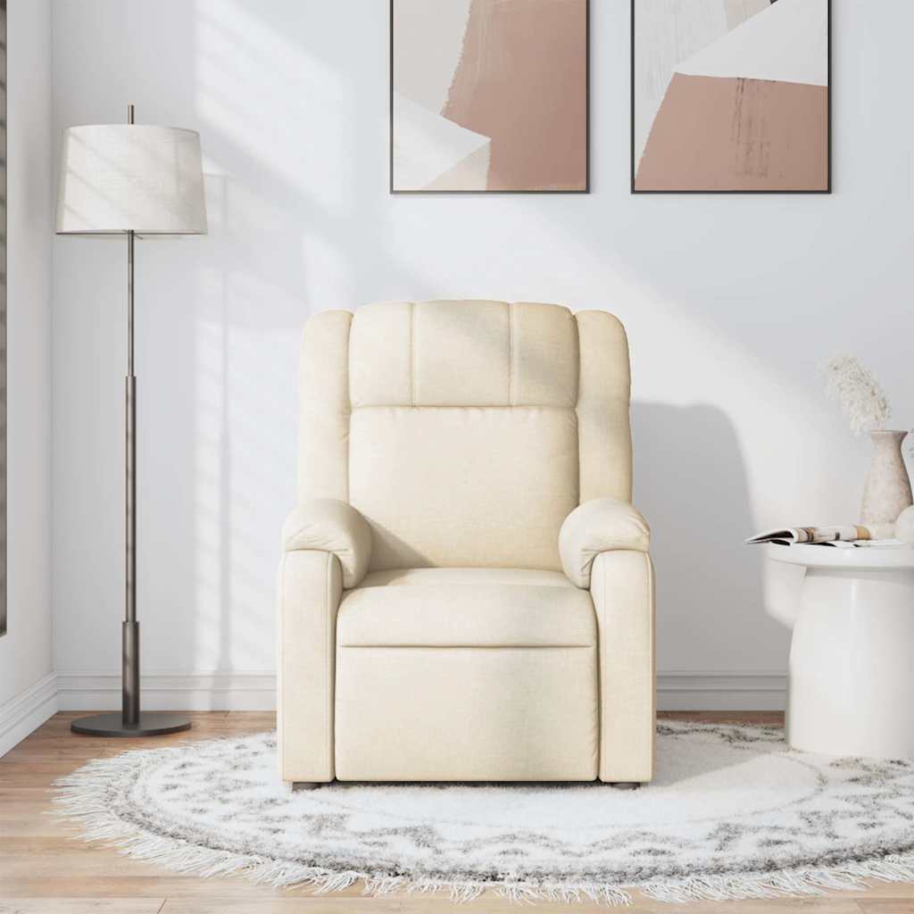 Chaise de massage en tissu à la crème inclinable