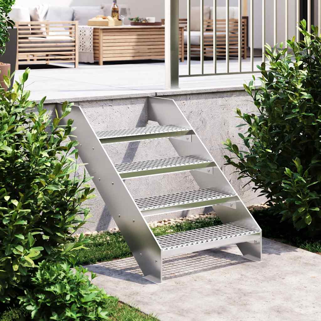 Peldaño de rejilla acero galvanizado 60x24x7 cm v6885 Vetonek