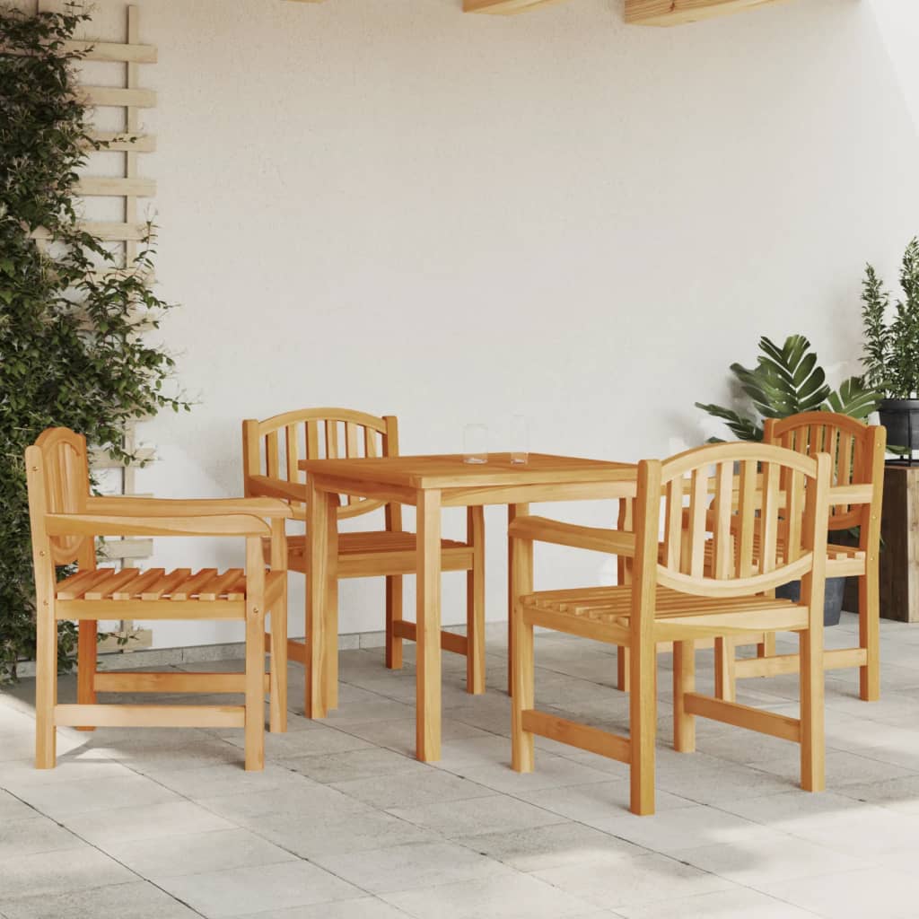 Vetonek Sillas de jardín 4 uds madera maciza de teca 58x59x88 cm