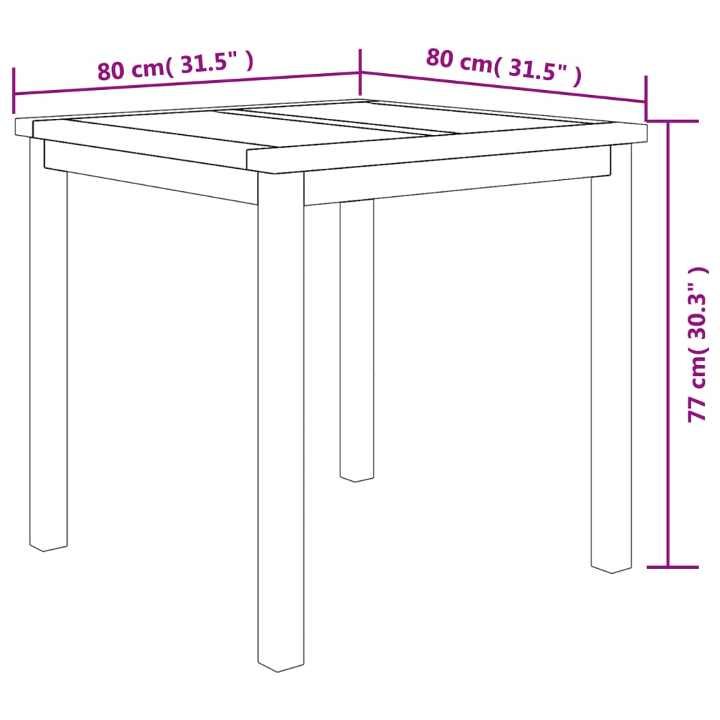 Juego de comedor para jardín 5 piezas madera maciza de teca - Vetonek