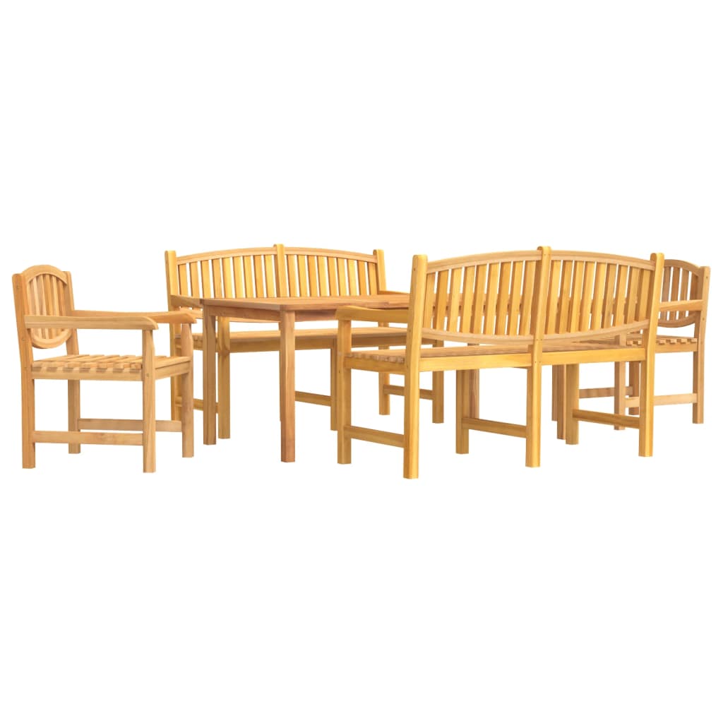 Juego de comedor para jardín 5 piezas madera maciza de teca vidaXL