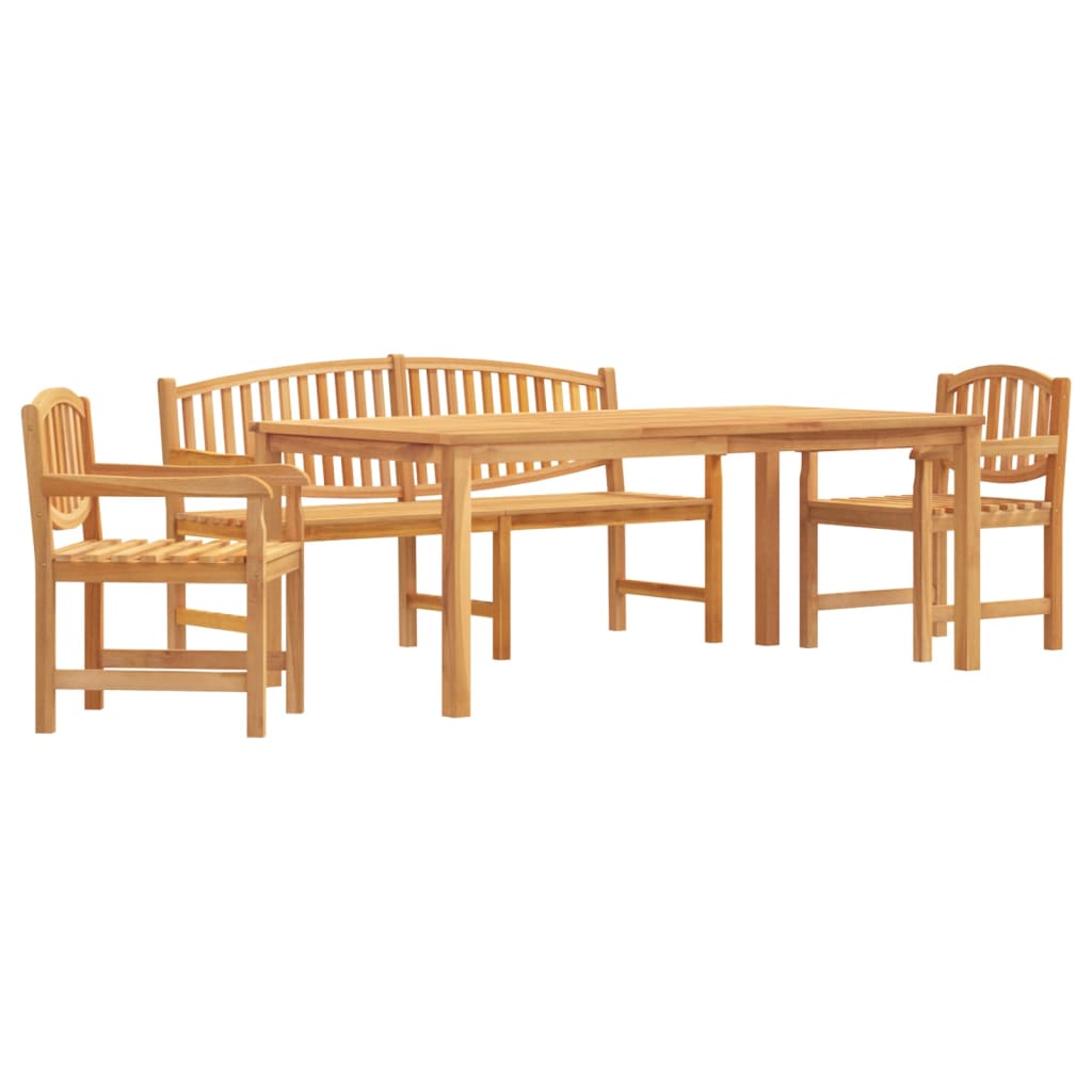 Juego de comedor para jardín 4 piezas madera maciza de teca vidaXL