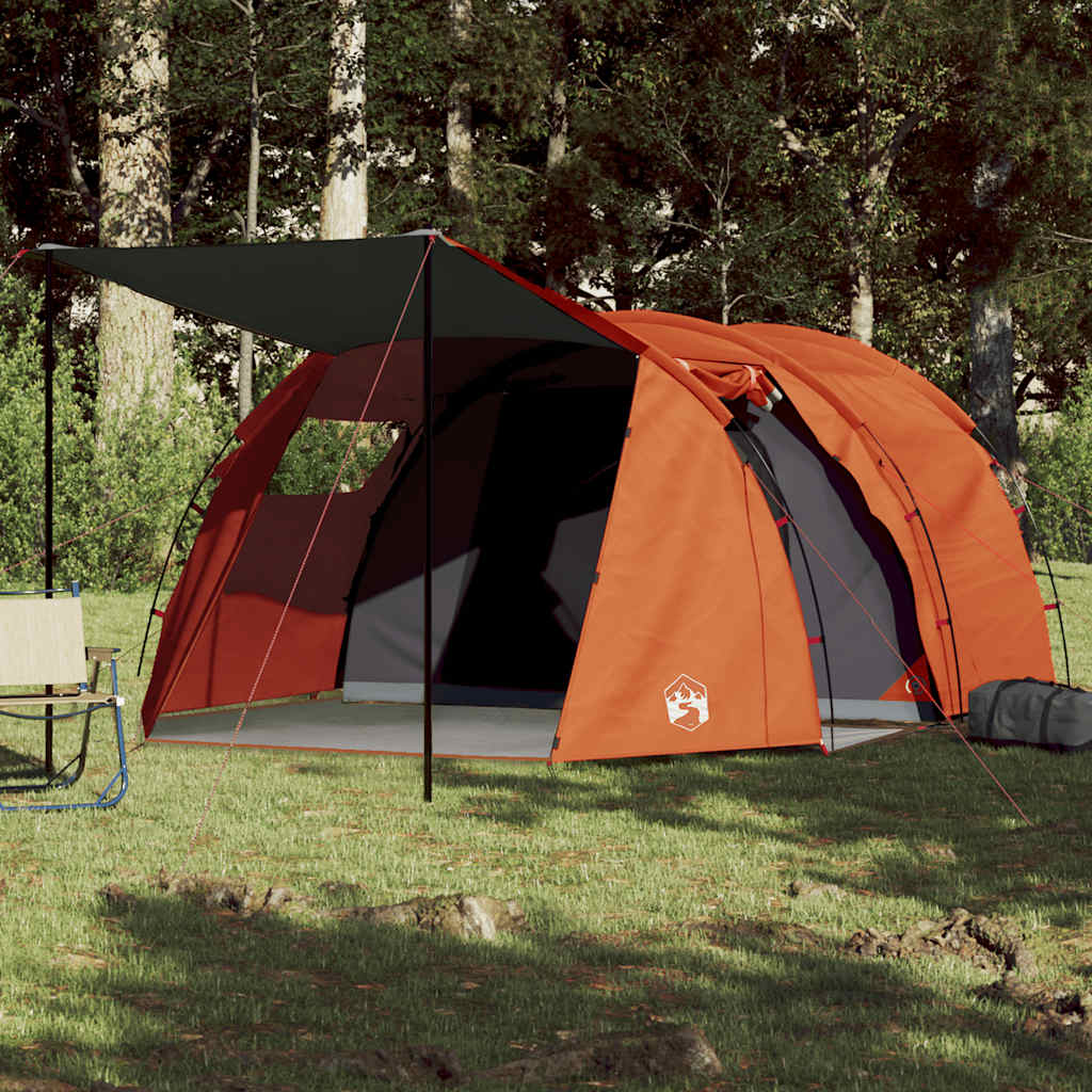 Vetonek Tienda de campaña con túnel 4 personas impermeable gris naranja