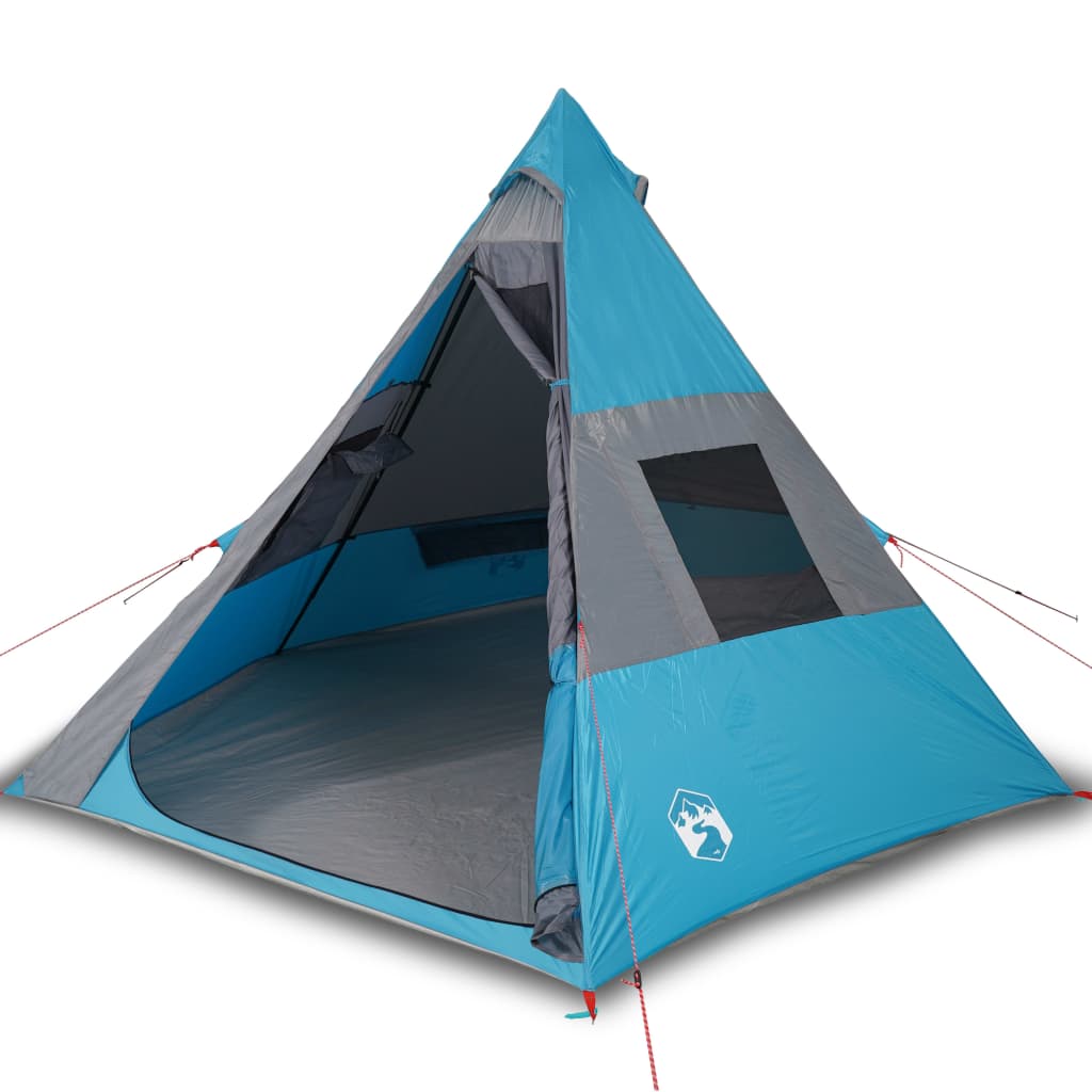 Tienda de campaña tipi para 7 personas impermeable azul