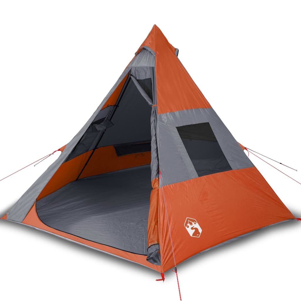 Tienda de campaña tipi para 7 personas impermeable naranja